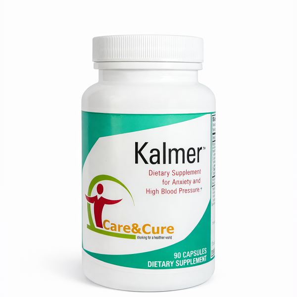 Kalmer stress cardiovascular supplement 90 capsules magnesium ashwagandha hawthorn UK Care and Cure