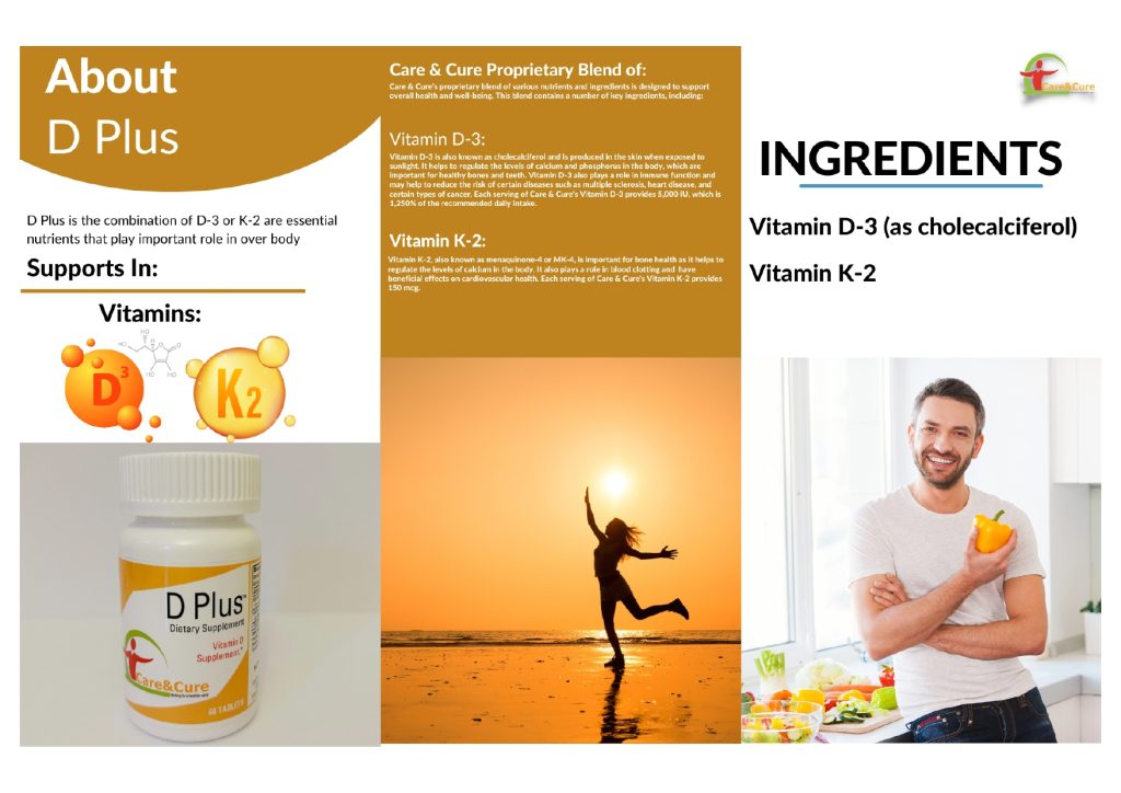 D Plus supplement facts Vitamin D3 cholecalciferol 5000 IU Vitamin K2 MK-4 150 mcg